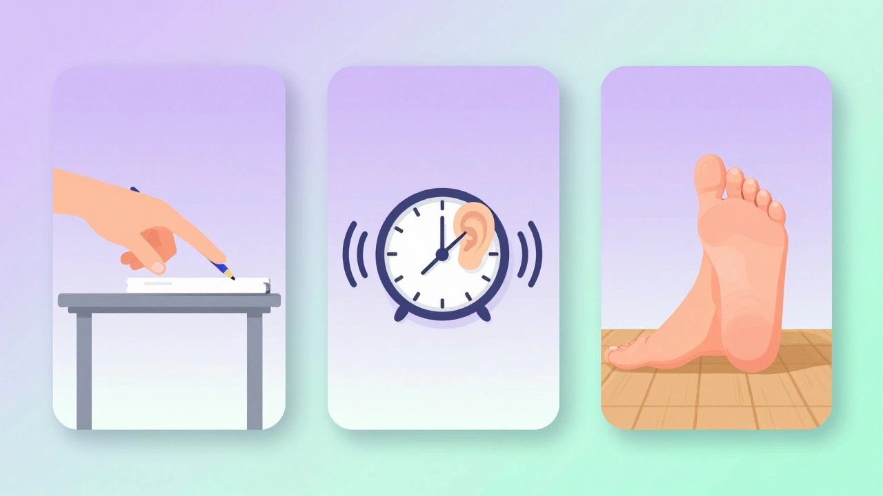 Illustration of sight, sound, and movement for grounding