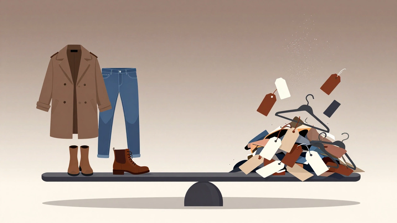 Scale balancing quality clothes against fast fashion waste