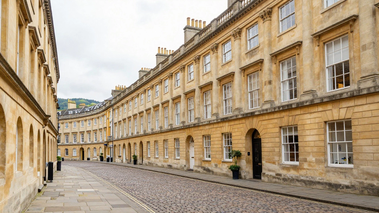 Elegant honey-colored Georgian architecture in Bath, England