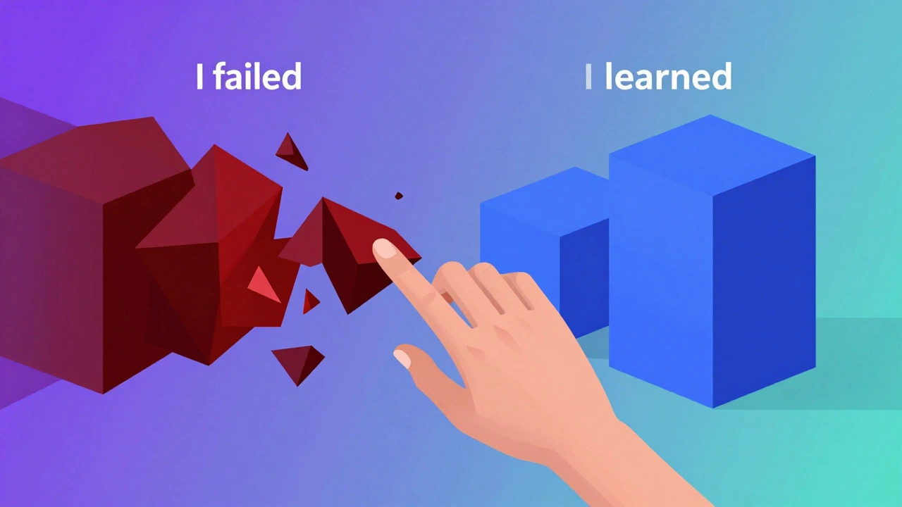 Hand transforming jagged dark shapes into smooth blue blocks