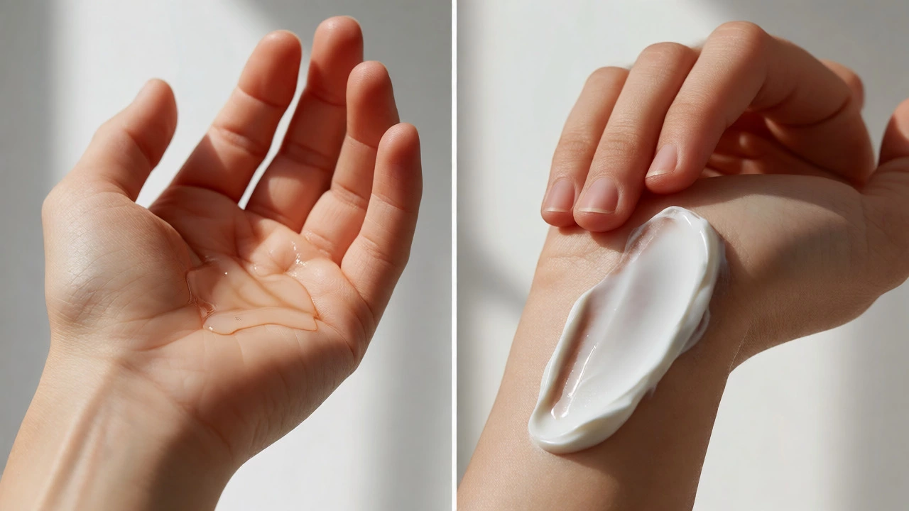 Comparison of applying thin serum versus sealing with thick cream